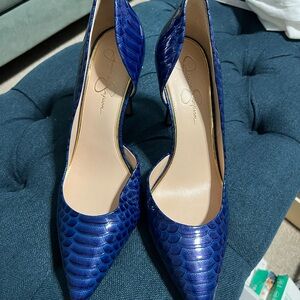 Nordstrom Deep Blue Textured Heels
